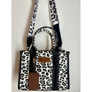 Wrangler Black Leopard Print Tote/Crossbody Bag *NEW w/ Dustbag*